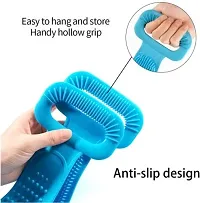 Body Bath Brush Double Side Rubber Scrubber Belt Long Cleaning-thumb2