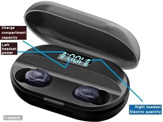 T-2 With Power Bank  Asap Charge Bluetooth Headset&nbsp;&nbsp;(Black, True Wireless)-thumb0