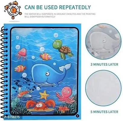 Quick Dry Re-Usable Magic Colouring Water Book Doodle With Magic Pen Painting Board For Children Education Drawing Pad -Random Design- Pack Of 3