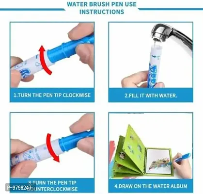 Reusable Water-Reveal Activity Pad, Chunky-Size Water Pen -Random Design&nbsp;&nbsp;-Kids Help, Kids- Pack Of 3-thumb2