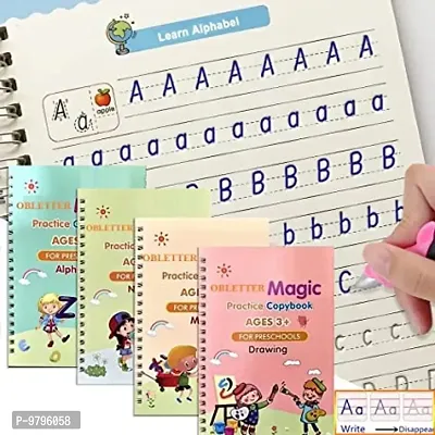 Copy Self Deleting Text Book Practice Hand Writing And Pen Using Skills Reusable Writing Text Book For Kids Age 3,-thumb0