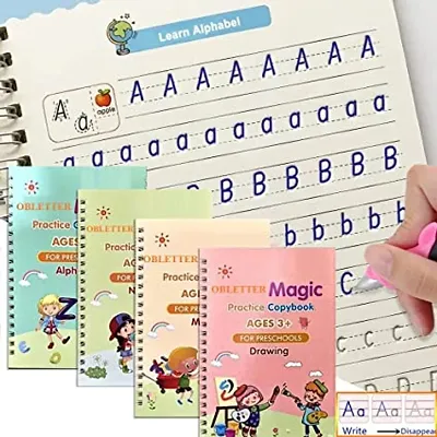 Copy Self Deleting Text Book Practice Hand Writing And Pen Using Skills Reusable Writing Text Book For Kids Age 3,