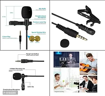 1.5m Collar Microphone Condenser with 3.5mm Jack Omnidirectional Mic with Easy Clip-on System for Recording Singing YouTube Smartphones Lectures Interview-thumb0