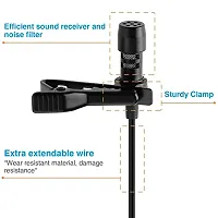 1.5m Collar Microphone Condenser with 3.5mm Jack Omnidirectional Mic with Easy Clip-on System for Recording Singing YouTube Smartphones Lectures Interview-thumb1