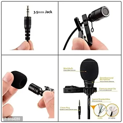 1.5m Collar Microphone Condenser with 3.5mm Jack Omnidirectional Mic with Easy Clip-on System for Recording Singing YouTube Smartphones Lectures Interview-thumb4