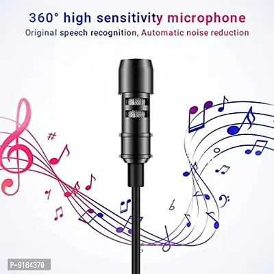 Microphone Noise Cancellation Clip on Collar Mic with 3.5 mm Audio Plug for Recording Interview Meetings Vlogging-thumb2