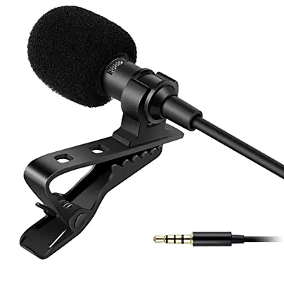 Collar Mic Voice Recording Filter Microphone for Singing YouTube  Smartphones, Black