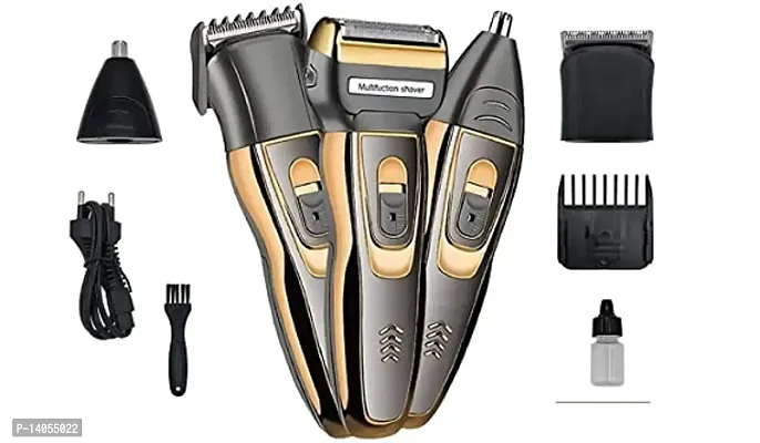 3 in 1 Perfect Shaver Hair Clipper and Nose Trimmer Rechargeable Beard And Moustaches Hair Machine And Trimming With Cord And Without Cordless Use-thumb3