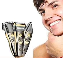 Professionals Design 3 in 1 Perfect Shaver Hair Clipper and Nose Trimmer Rechargeable Beard And Moustaches Hair Machine And Trimming With Cord And Without Cordless Use-thumb1