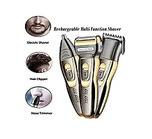 Professionals Design 3 in 1 Perfect Shaver Hair Clipper and Nose Trimmer Rechargeable Beard And Moustaches Hair Machine And Trimming With Cord And Without Cordless Use-thumb3