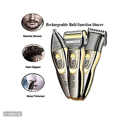 Professionals Design 3 in 1 Perfect Shaver Hair Clipper and Nose Trimmer Rechargeable Beard And Moustaches Hair Machine And Trimming With Cord And Without Cordless Use-thumb4