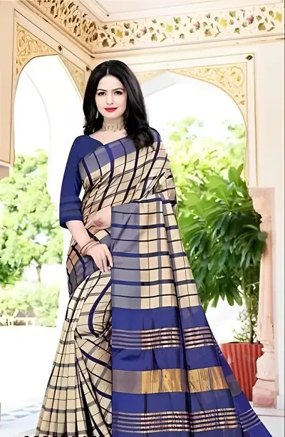 New In Cotton Saree with Blouse piece 