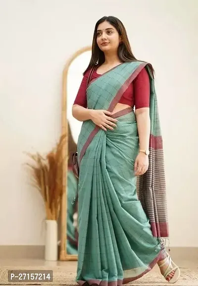 Classic Cotton Silk Saree with Blouse piece Pack of 1-thumb0