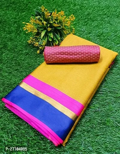 Beautiful Cotton Silk Saree Without Blouse Piece-thumb0