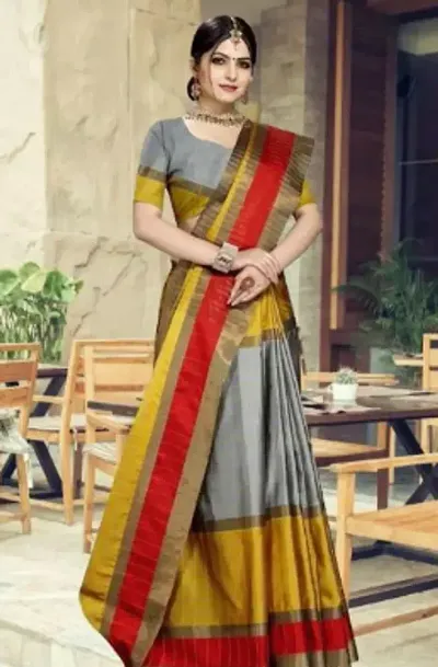 Classic Art Silk Checked Saree with Blouse piece