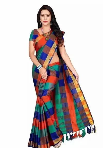 New In Art Silk Saree without Blouse piece 