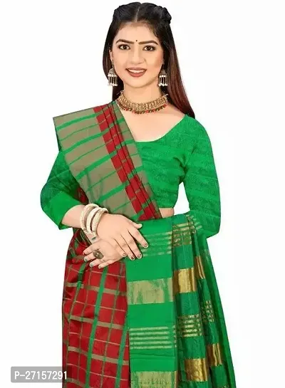 Classic Cotton Saree with Blouse piece Pack of 1-thumb0