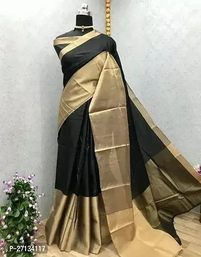 SAREE FOR WOMEN COTTON (BLACK)-thumb0