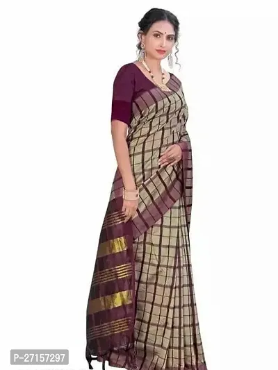 Classic Chanderi Cotton Saree with Blouse piece Pack of 1-thumb0