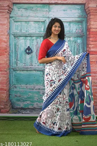 Authentic Jaipuri Soft Printed Cotton Mulmul Sarees