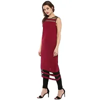 the bebo Maroon Pure Crepe Straight Elegant Kurti-thumb1