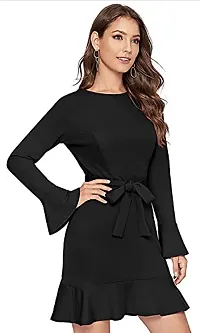 The Bebo Reglan Sleeve Hoodie Dress (Black)-thumb3