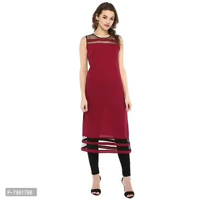 the bebo Maroon Pure Crepe Straight Elegant Kurti