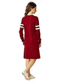 The Bebo Casual Wear Cotton Blend Long Dress for Women, Maroon(GIRLSDRESS-39)-thumb1