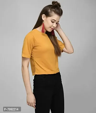 The Bebo Casual Wear Cotton Blend Top for Women, Yellow(GIRLSTOP-83)-thumb3