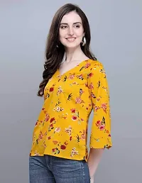 THE BEBO Yellow Crepe Elegant Ruffle TOP-thumb2