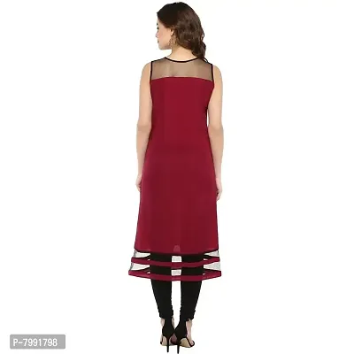 the bebo Maroon Pure Crepe Straight Elegant Kurti-thumb3