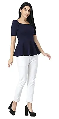 The Bebo Women Square Neck Half Sleeve Top-thumb3