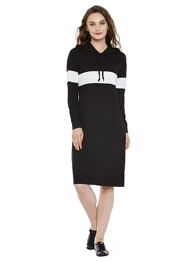 Stripe Full Sleeves Knee Length Cotton Dresses