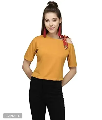 The Bebo Casual Wear Cotton Blend Top for Women, Yellow(GIRLSTOP-83)-thumb0