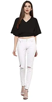 The Bebo Womens Crop Top V Neck Tops-thumb3