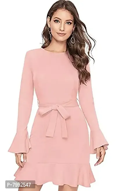 The Bebo Reglan Sleeve Hoodie Dress (Pink)-thumb0