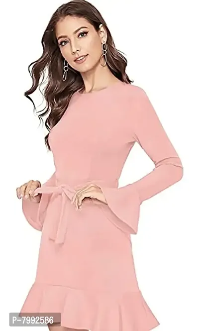 The Bebo Reglan Sleeve Hoodie Dress (Pink)-thumb5