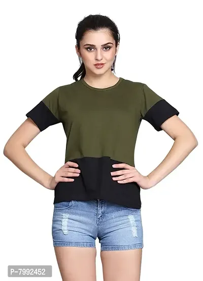 GLAMGIRLS Women's Cotton Round Neck T-Shirt Top-thumb1