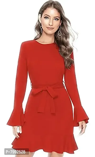 The Bebo Reglan Sleeve Hoodie Dress (Red)