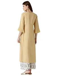 The Bebo Beige Pure Crepe Straight Elegant Kurti (Medium)-thumb2