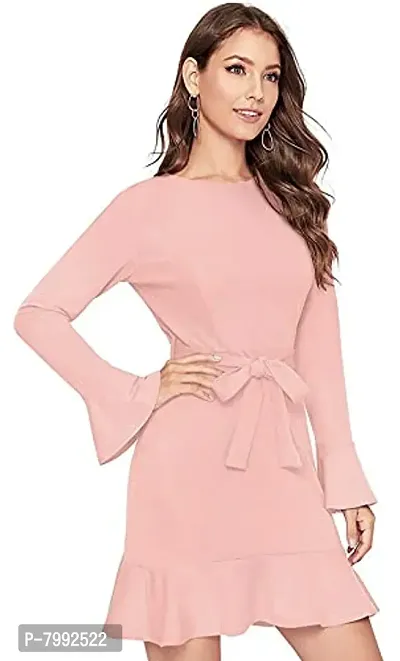 The Bebo Reglan Sleeve Hoodie Dress (Pink)-thumb4