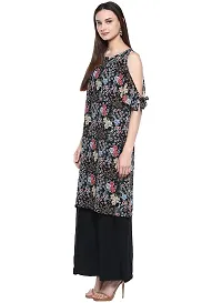 The Bebo Multicolor Pure Crepe Straight Elegant Kurti-thumb1