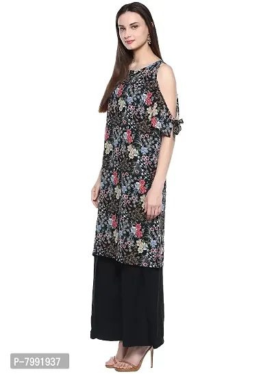 The Bebo Multicolor Pure Crepe Straight Elegant Kurti-thumb2