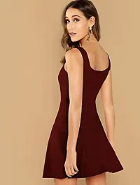 The Bebo Womens Dress Solid Skater Dress for Party and Casual Wear-thumb1