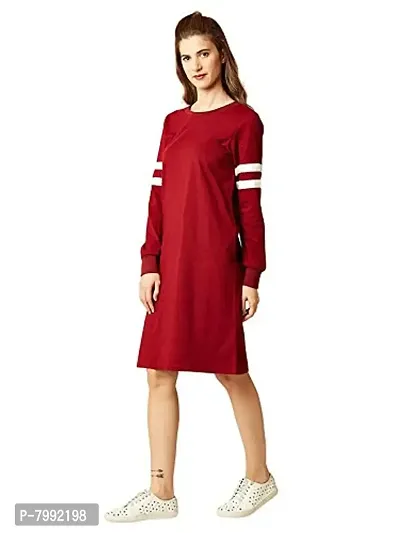 The Bebo Casual Wear Cotton Blend Long Dress for Women, Maroon(GIRLSDRESS-39)-thumb0