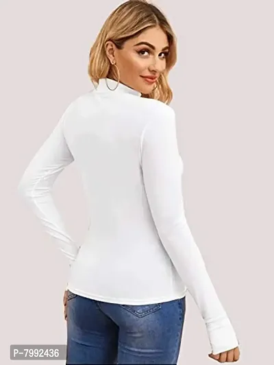 The Bebo Latest Collection Turtle Neck Women's T-Shirt (Small, Medium, Large, X-Large, XX-Large) (White, Large)-thumb2