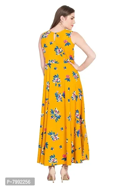 The Bebo Yellow Flower Sleeveless Maxi Dress For Women-thumb4