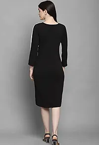 The Bebo Women Dress Half Sleeve A line Dress (Black  White)-thumb1