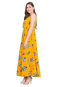 The Bebo Yellow Flower Sleeveless Maxi Dress For Women-thumb2