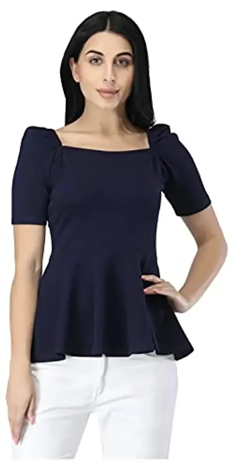 The Bebo Women Square Neck Half Sleeve Top